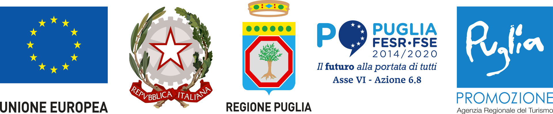 Loghi Istituzionali - Unione Europea | Repubblica italiana | Regione Puglia | Puglia FESR-FSE | Puglia Promozione